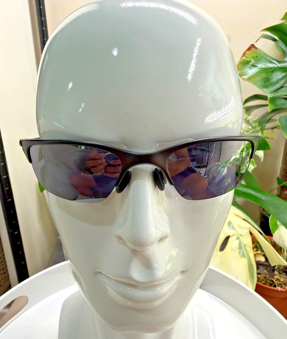 Vintage Oakley Half Wire 1.0 Matte Blue / Black Iridium 05-734 Lenses Sunglasses